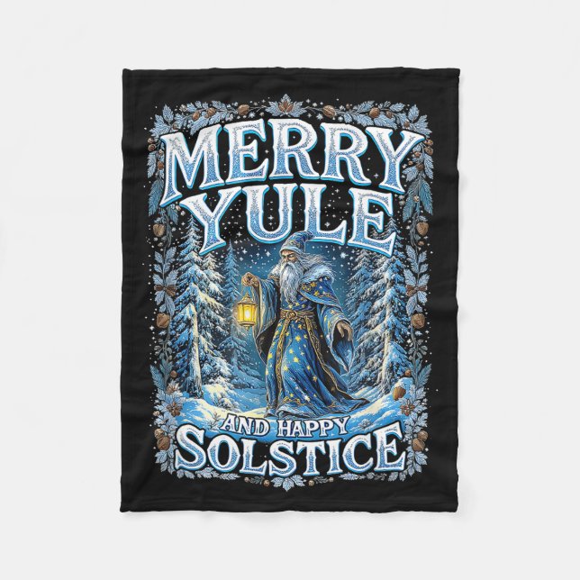Couverture Polaire Merry Yule And Happy Solstice Mystic Winter Quote  (Devant)