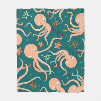 Couverture Polaire Merveilles sous-marines : Octopus Starfish Dance