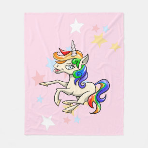 Couverture Polaire Merveilleux, Cartoon Magique Unicorn Blanket en po