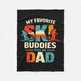 Couverture Polaire Mes Copains de Ski Favoris M'appellent Papa Skiant