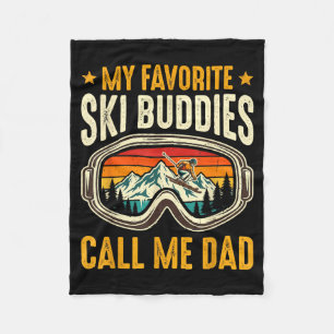 Couverture Polaire Mes copains de ski préférés m'appellent Papa Drôle