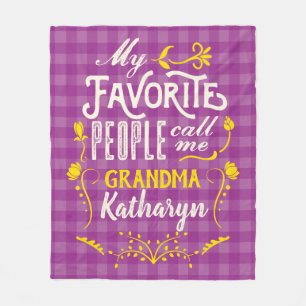 Couverture Polaire Mes Gens Favoris M'Appelent Grandma Purple En vich