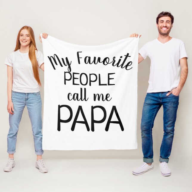 Couverture Polaire Mes gens favoris m'appellent Papa Noir et Blanc (En situation)