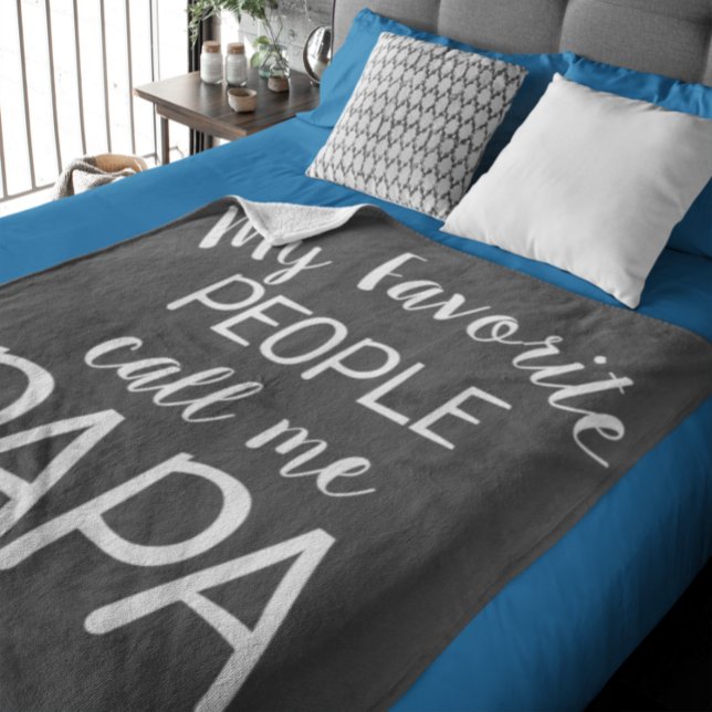 Couverture Polaire Mes gens favoris m'appellent Papa Noir et Blanc (Créateur téléchargé)