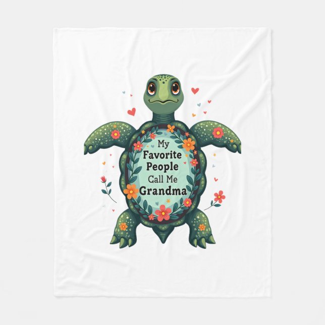 Couverture Polaire Mes Gens Préférés M'Appelent Grandma Turtle - Gran (Devant)