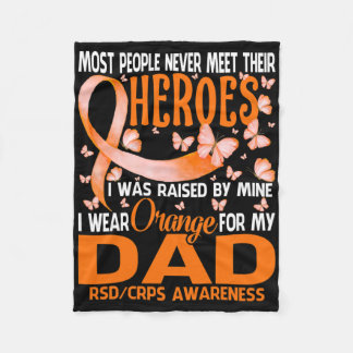Couverture Polaire Mes Héros Je Porte Orange Pour Mon Papa Rsd Crps A