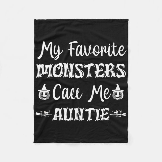 Couverture Polaire Mes Monstres Favoris M'Appelent Tante Fun Chat Tan (Devant)