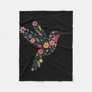 Couverture Polaire Messag caché subtil anti-Trump Floral Hummingbird