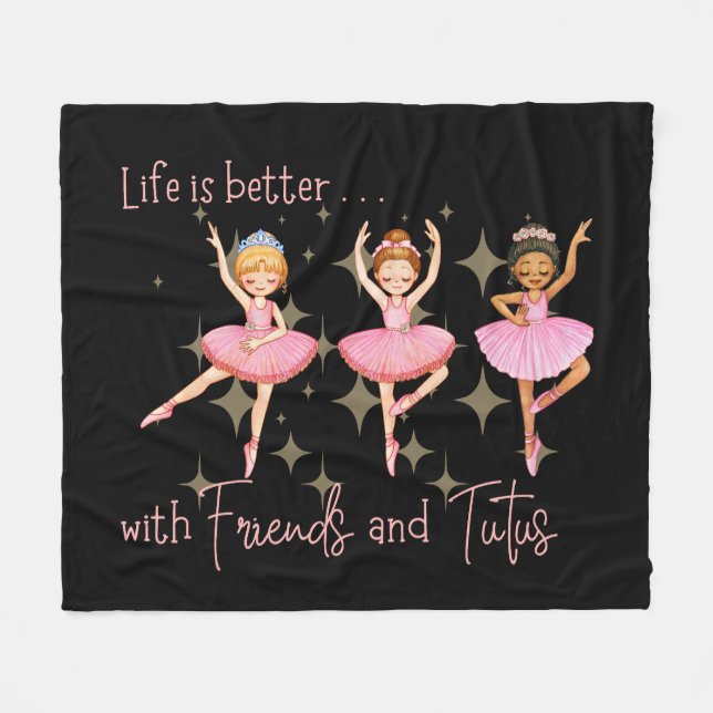 Couverture Polaire Message d'amitié inspiré de Ballerina (Devant (Horizontal))