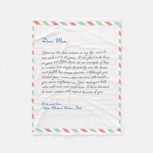 Couverture Polaire Message de lettre d'amour manuscrite du portable m