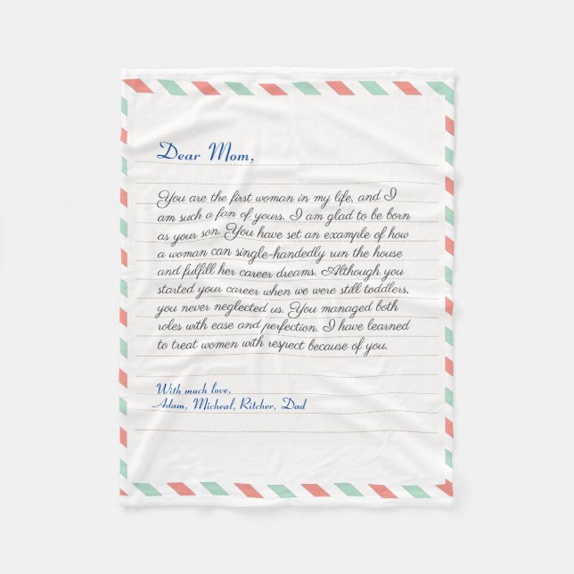 Couverture Polaire Message de lettre d'amour manuscrite du portable m (Devant)