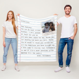 Couverture Polaire Message de lettre personnalisée photo Best Friends