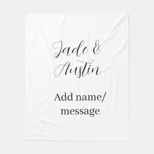 Couverture Polaire Message de nom de couple de mariage date romantiqu