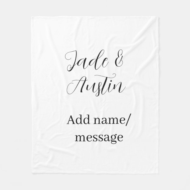 Couverture Polaire Message de nom de couple de mariage date romantiqu (Devant)