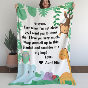Couverture Polaire Message ou lettre personnalisés de Jungle Animaux