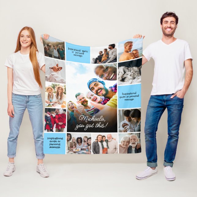 Couverture Polaire Messages personnalisés de confort inspiré et 12 ph (En situation)