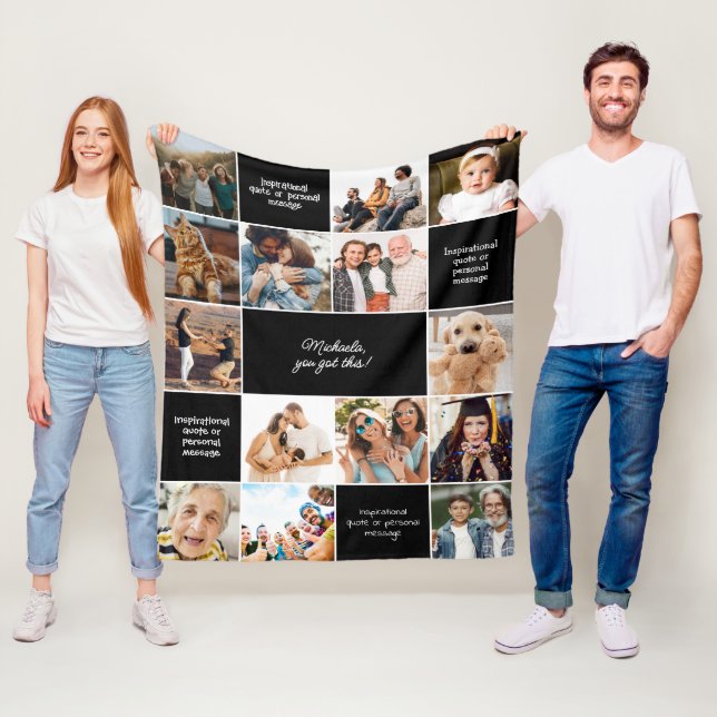 Couverture Polaire Messages personnalisés de confort inspiré et 14 ph (En situation)