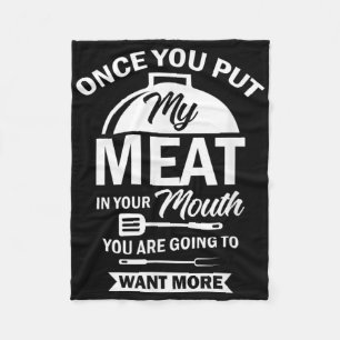 Couverture Polaire Mettez Ma Viande Dans Votre Bouche Grillant Drôle 