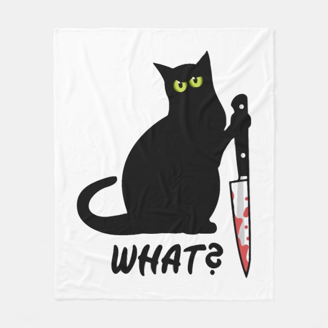 Couverture Polaire meurtre de chat, couteau (Devant)