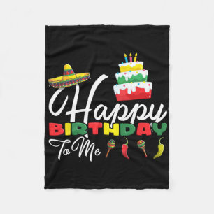 Couverture Polaire Mexicaine Holliday Sombrero Cute Cake Joyeux Anniv