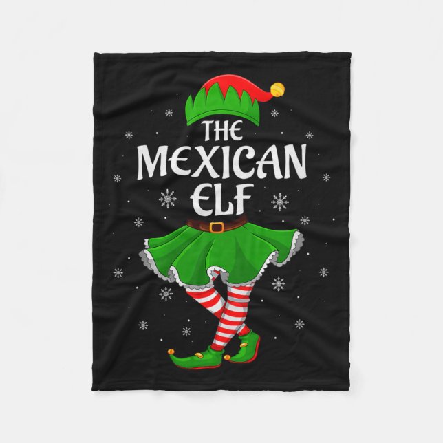 Couverture Polaire Mexican Elf Christmas Family Girls Women Elf Squad (Devant)