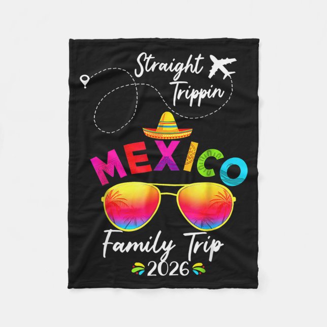 Couverture Polaire Mexico Family Vacation Cancun 2026 Straight Tripn  (Devant)