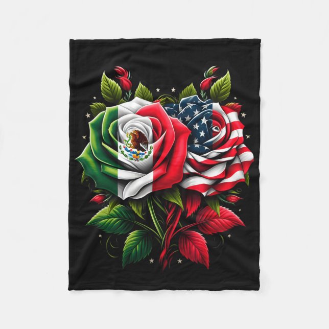 Couverture Polaire Mexique Drapeau États-Unis Drapeau Mexicain Drapea (Devant)