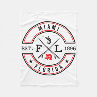 Couverture Polaire Miami Florida Fl Retro Surfer Beach Front And Ck 
