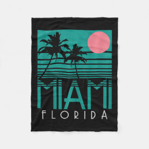 Couverture Polaire Miami Floride Vintage Retro Palm Trees Beach Summe
