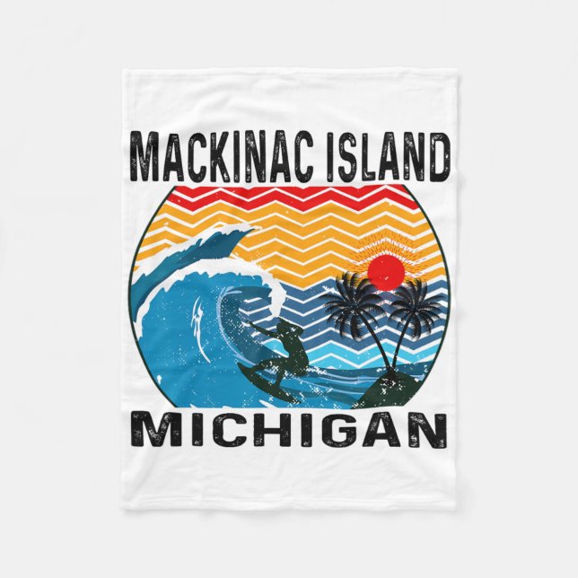 Couverture Polaire Michigan Mackinac Island Surfboard Surfing  (Devant)