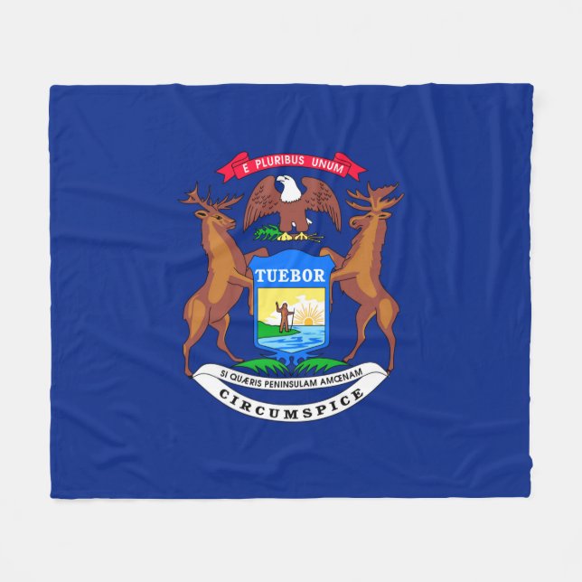 Couverture Polaire Michigan State Flag Design (Devant (Horizontal))