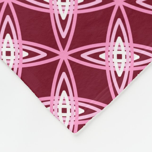 Couverture Polaire Mid Century Modern Atomic Print - Vin Bourgogne (Coin)