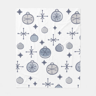 Couverture Polaire Mid Century Moderne Rétro Art de Noël Argent