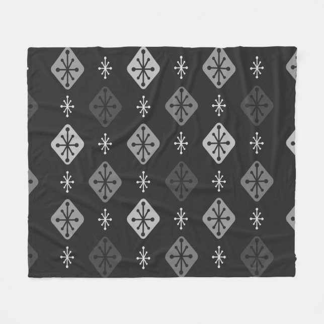 Couverture Polaire Midcentury Starburst Diamonds Dark Gray (Devant (Horizontal))