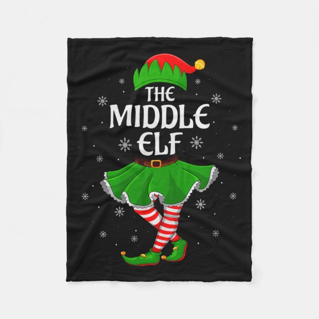 Couverture Polaire Middle Elf Christmas Family Girls Women Elf Squad  (Devant)