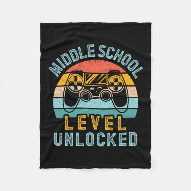 Couverture Polaire Middle School Level Unlocked Video Game Ck To Scho (Devant)