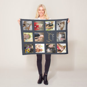 Couverture Polaire Midnight Blue Photo Blanket Collage Instagram