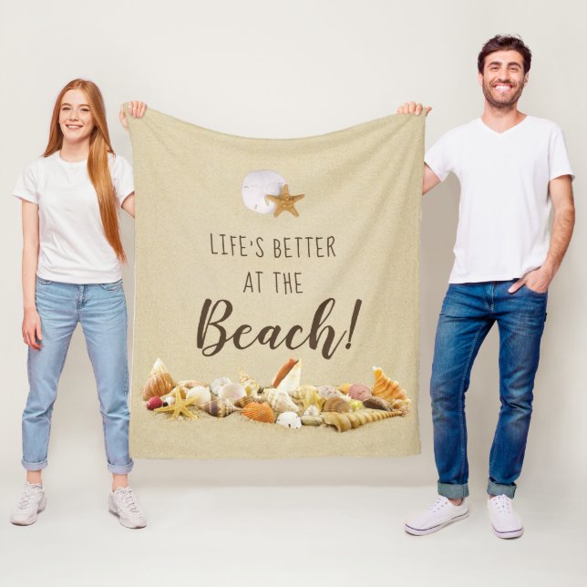 Couverture Polaire Mieux À Beach Seashells Fleece Blanket (En situation)