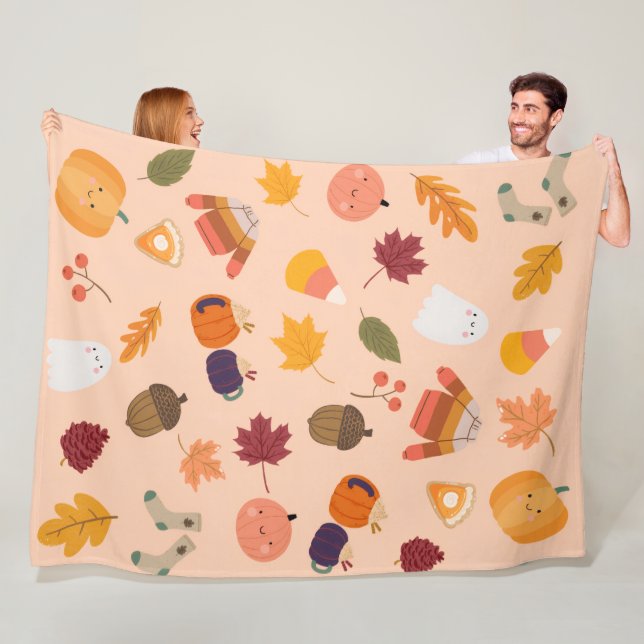 Couverture Polaire Mignon Automne (En situation)