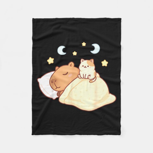 Couverture Polaire Mignon Capybara Kawaii Pyjama de Sommeil Sleepybar (Devant)