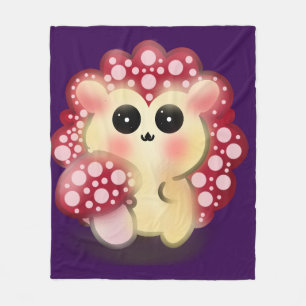 Couverture Polaire Mignon Champignon Rouge Kawaii Hérisson Toadstool
