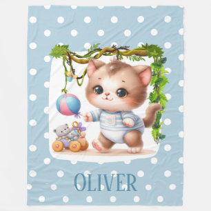Couverture Polaire Mignon Élégant Polka Point Chaton