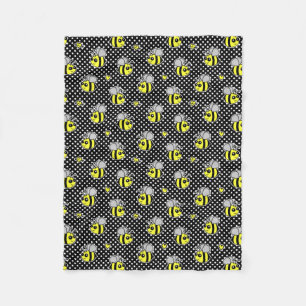 Couverture Polaire Mignon gaffez le noir de motif d'abeille