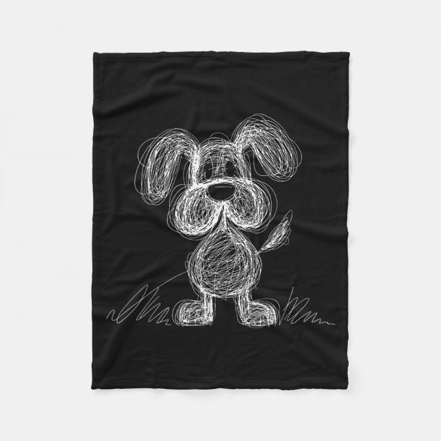 Couverture Polaire Mignon gribouillis chiot doodle style cartoon  (Devant)