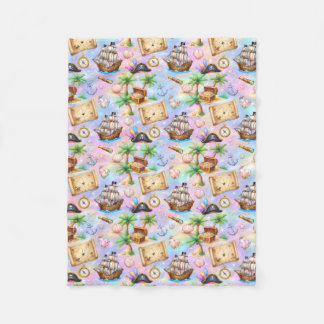 Couverture Polaire Mignon motif d'aventure pirate