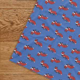 Couverture Polaire Mignon motif renard rouge bleu bébé enfants