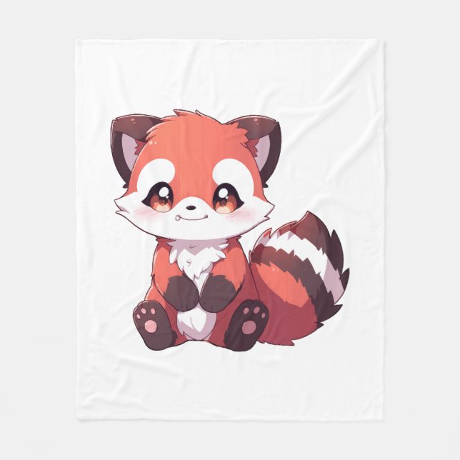Couverture Polaire  mignon panda roux (Devant)