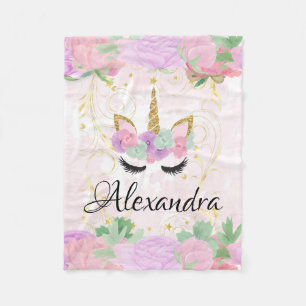 Couverture Polaire Mignon personnalisé par coutume rose de licorne d