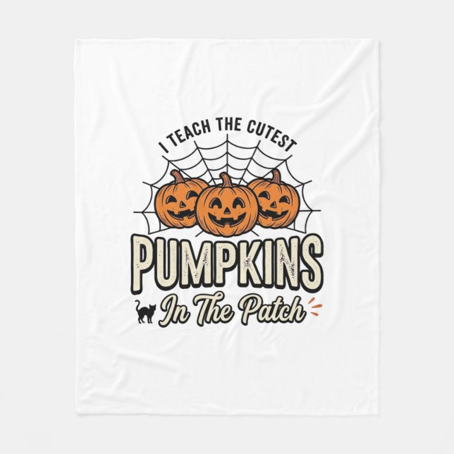 Couverture Polaire Mignon professeur de citrouille Design Halloween_1 (Devant)