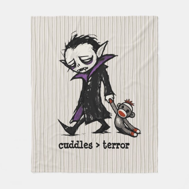 Couverture Polaire Mignon singe chaussette vampire monstre jouet phra (Devant)